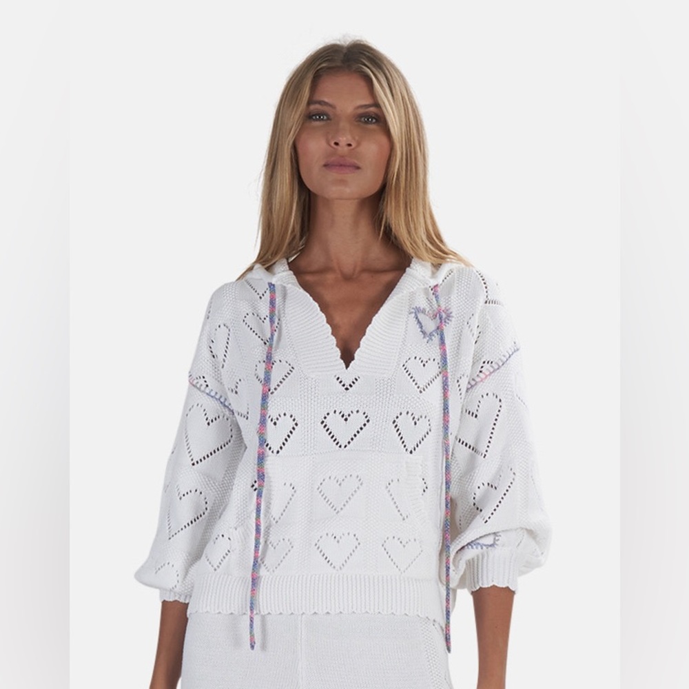 Love Shack Fancy Meara Hoodie in True White